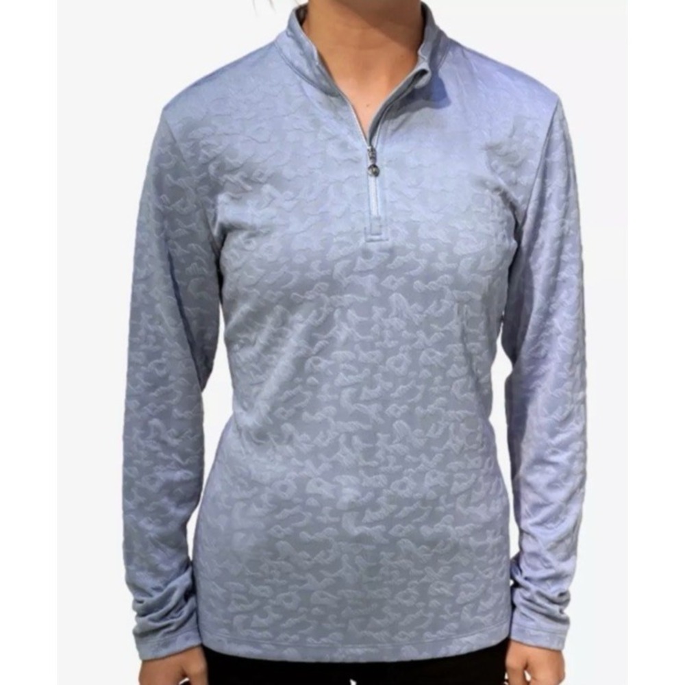 Nivo Women Activewear 1/4 Zip Pullover Golf XL Shirt UPF 50+ Jacquard Sky Blue
